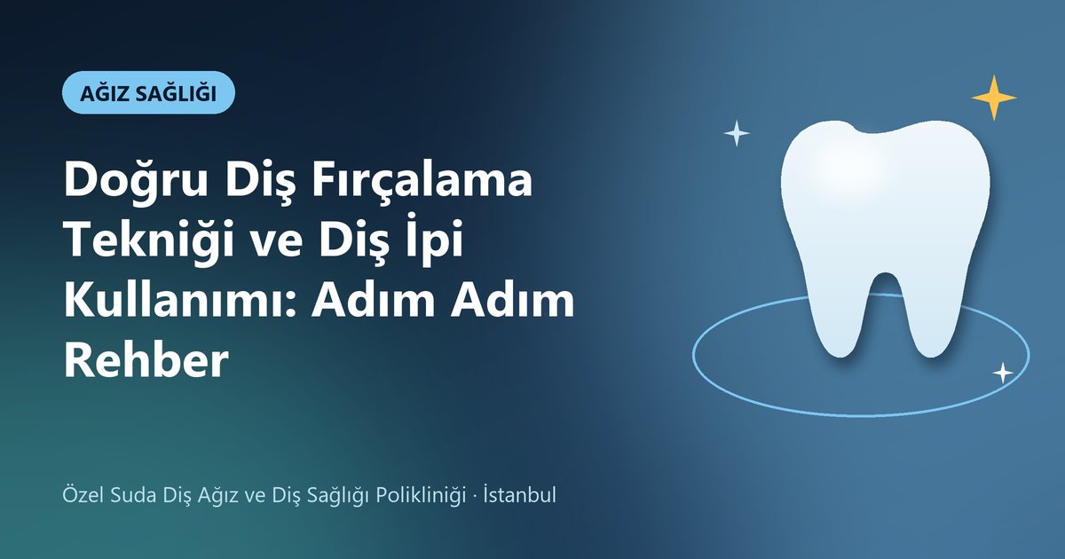 Doğru Diş Fırçalama Tekniği ve Diş İpi Kullanımı: Adım Adım Rehber – Suda Diş blog kapak görseli